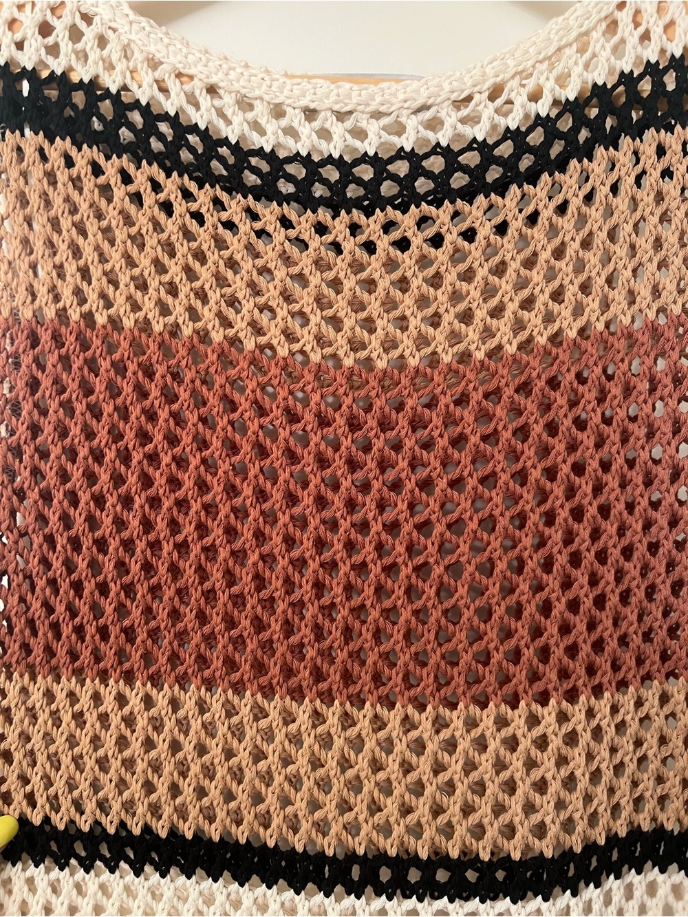 Zara Crochet Stripe Dress – Neutral Tones, Size Medium - Picture 5 of 8